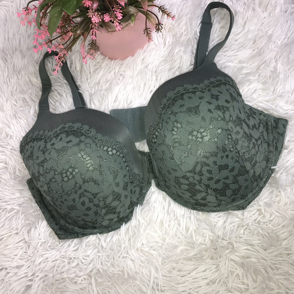 Victoria’s Secret Body By Victoria Lined Perfect Coverage Bra 40DD lace Green - Picture 2 of 5